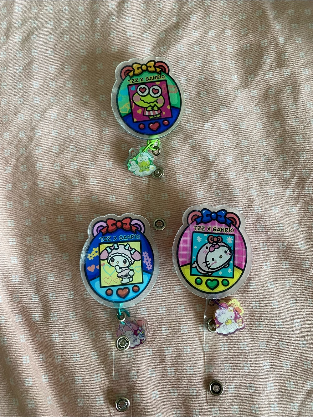 NWOT Hand Crafted Pastel Sanrio Character Badge Reels 🖤🖤